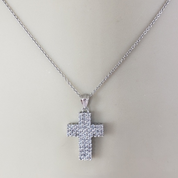 14 Karat White Gold Diamond Cross Pendant #20758 - Picture 8 of 8